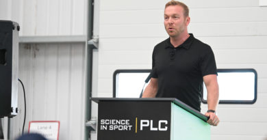 Sir Chris Hoy addressing the SIS launch of new manufacturing facility