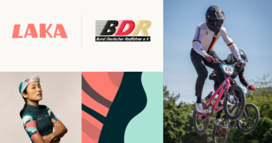 Laka X BDR partnership image with BMX racer in German national team kit