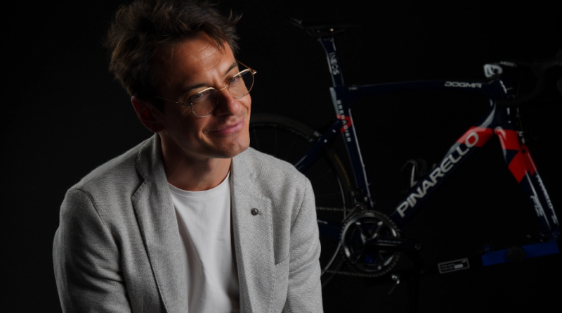 Bike-room CEO, Matteo Maruzzi, sat in front of an Ineos Pinarello