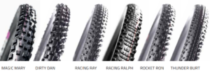 Schwalbe World Cup winning tyre line up: 6 side by side
