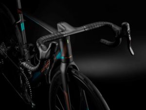 Aero optimized flared bar close up on bike