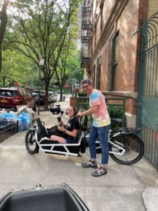 Winning new customers the cargo bike way; with videographer onboard and Chris ready to ride