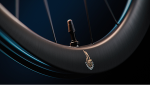 Close crop dark lighting studio shot of wheel with Campagnolo logo and value in shot