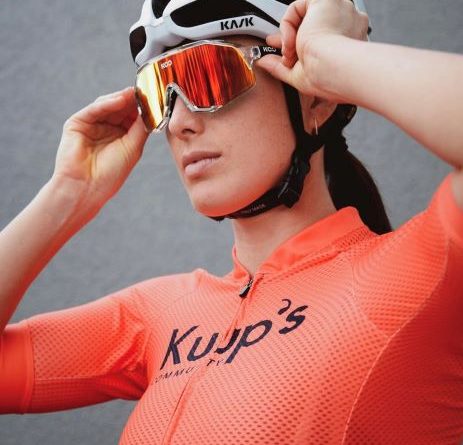 Woman wearing KOO sunglasses and KASK helmet