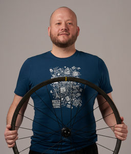 Robert Tapner holding Mavic wheel. Profile picture