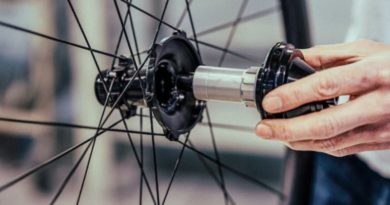 Classified Cycling hub drive being offered up to hub shell laced into wheel