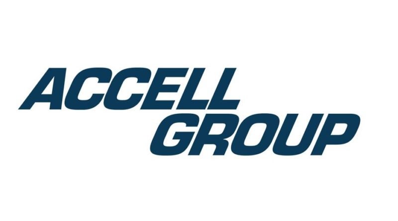 Accell Group name in company font as logo