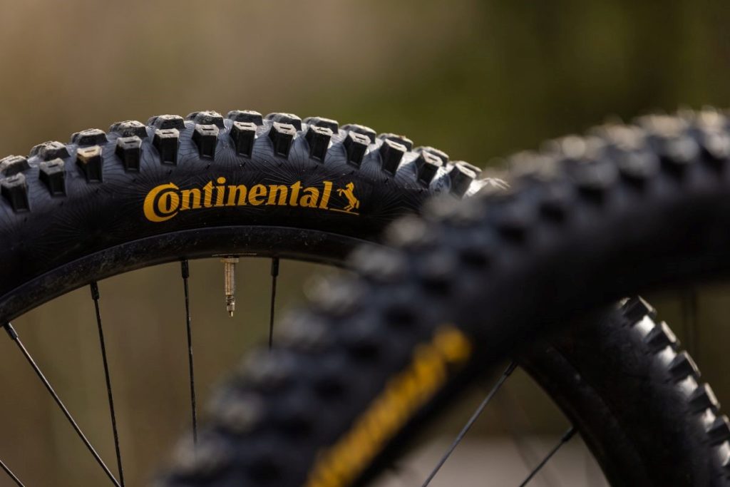 Continental DH and Enduro tyres - a close up of tyres mounted on rims