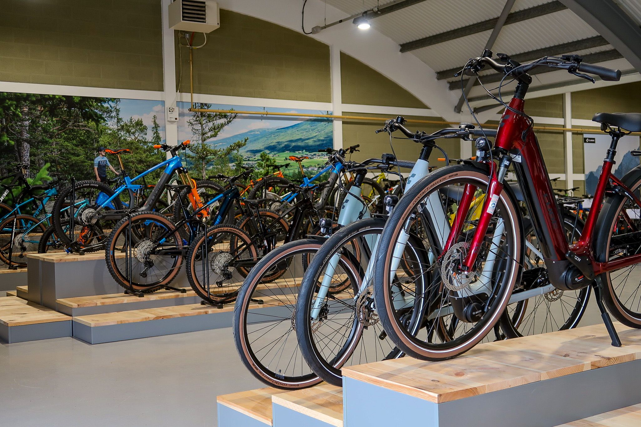 Cube Gloucester store with Cycling as Transport and eMTB bikes on display