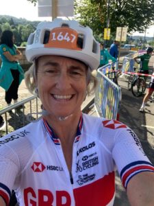 Petra Wiltshire profile picture wearing GB jersey at UCI World Championships Gran Fondo