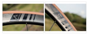 2 tile side by side image showing close up of rim with tyre mounted