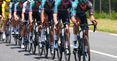 BORA - hansgrohe cycle team line astern out on the road