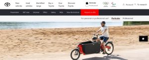 Toyota France website screenshot of eCargo bike page