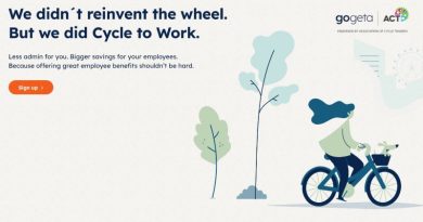 gogeta 'we didn't reinvent the wheel... but we did Cycle to Work' text over cartoon or graphic style image of person riding bike