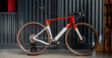 3T bike in studio shot against corrugated metal wall with polished concrete floor